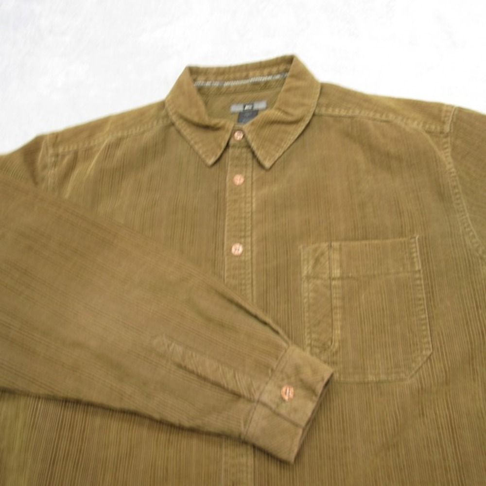 REI Corduroy Shirt Mens Large Green Pocket Button Up Long Sleeve‎ Midweight - Picture 2 of 15